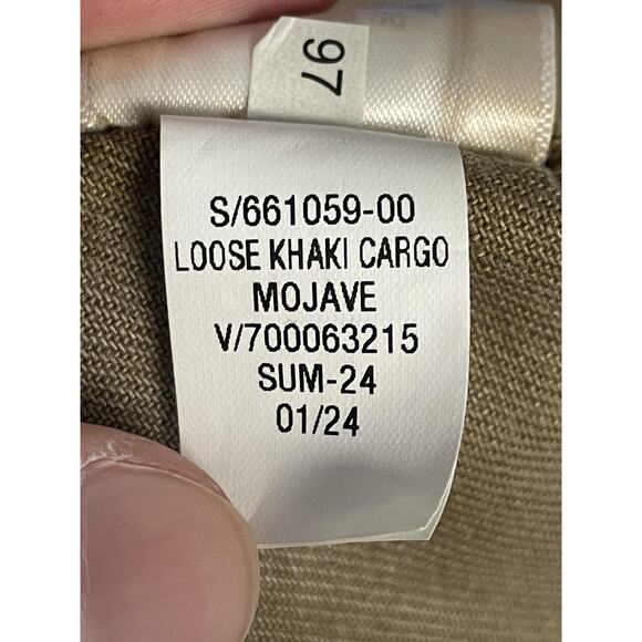 GAP Cargo Pants Womens 14 Khaki Loose Khaki Mojave Regenerative Cotton Casual - Picture 13 of 14
